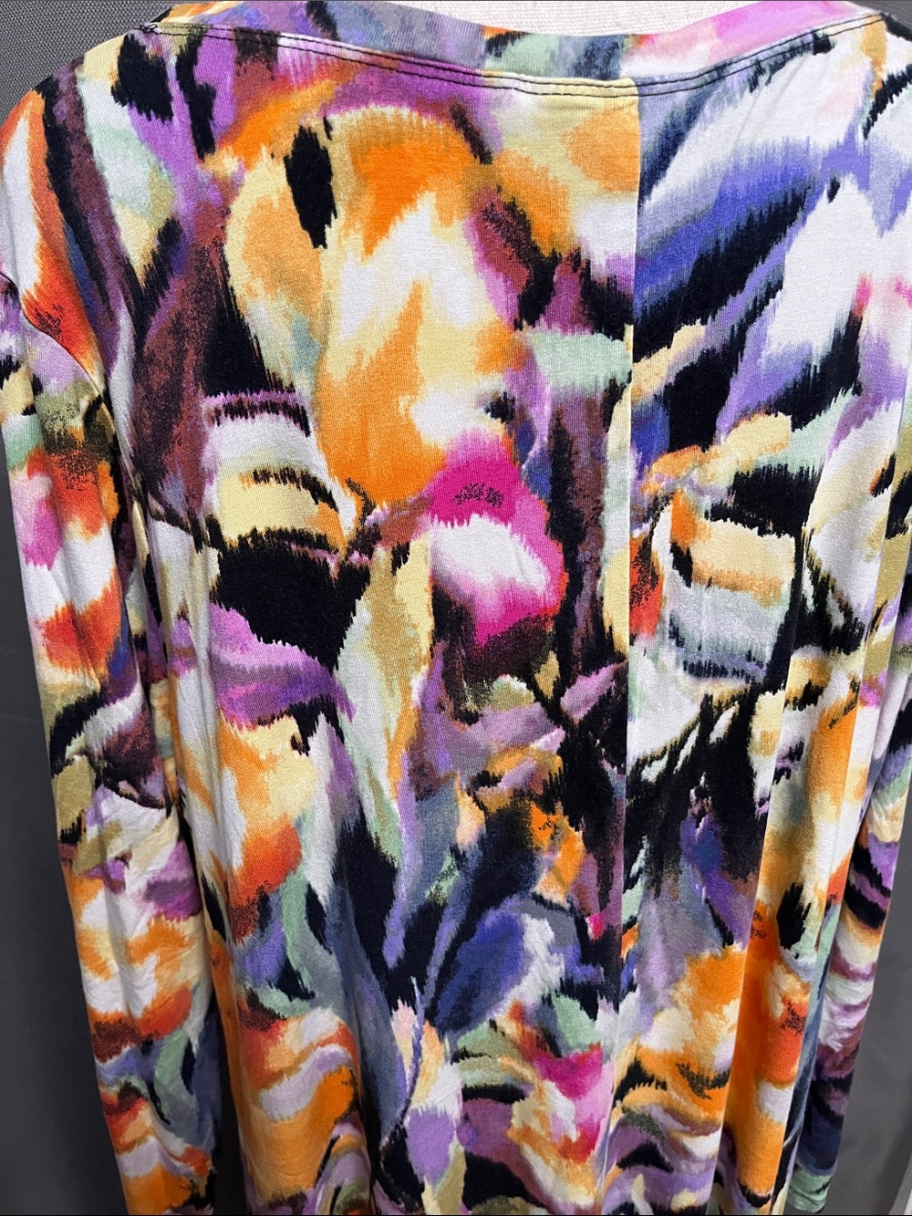 Attitudes by Renee Abstract Floral Maxi Dress - Purple, Orange, Pink - Picture 6 of 6